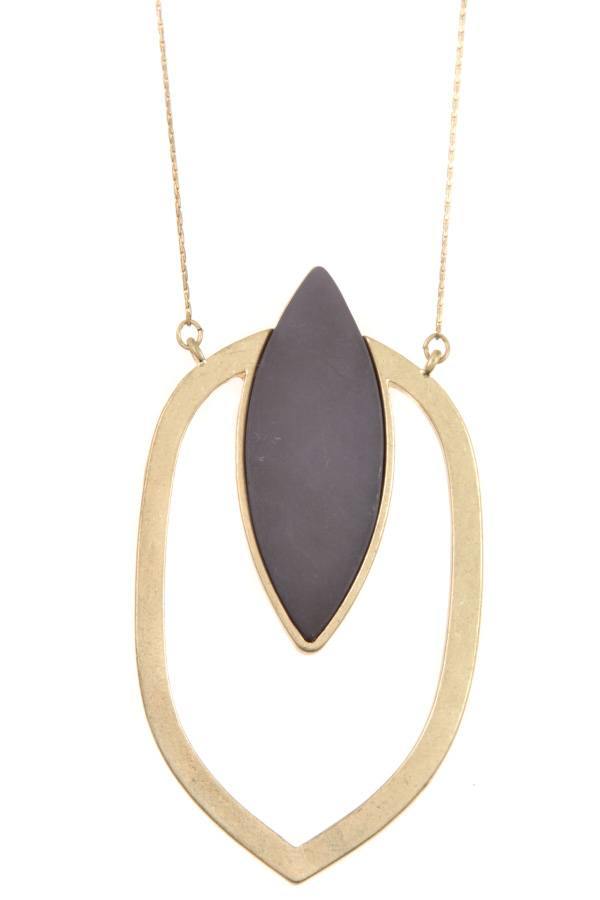 Marquise cut pendant long necklace - Pearlara