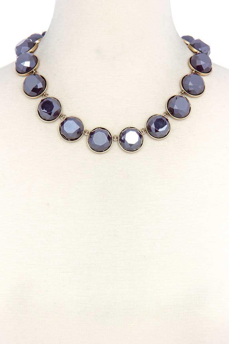 Circle Bead Short Necklace - Pearlara