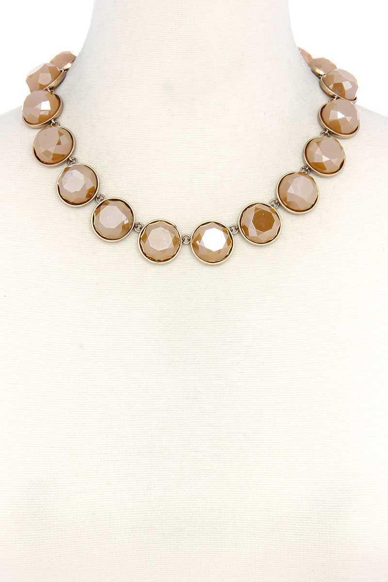 Circle Bead Short Necklace - Pearlara