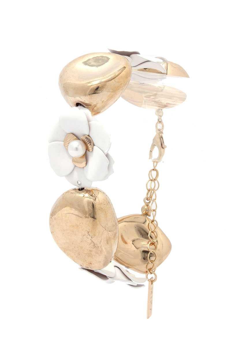 Flower Metal Bead Bracelet - Pearlara