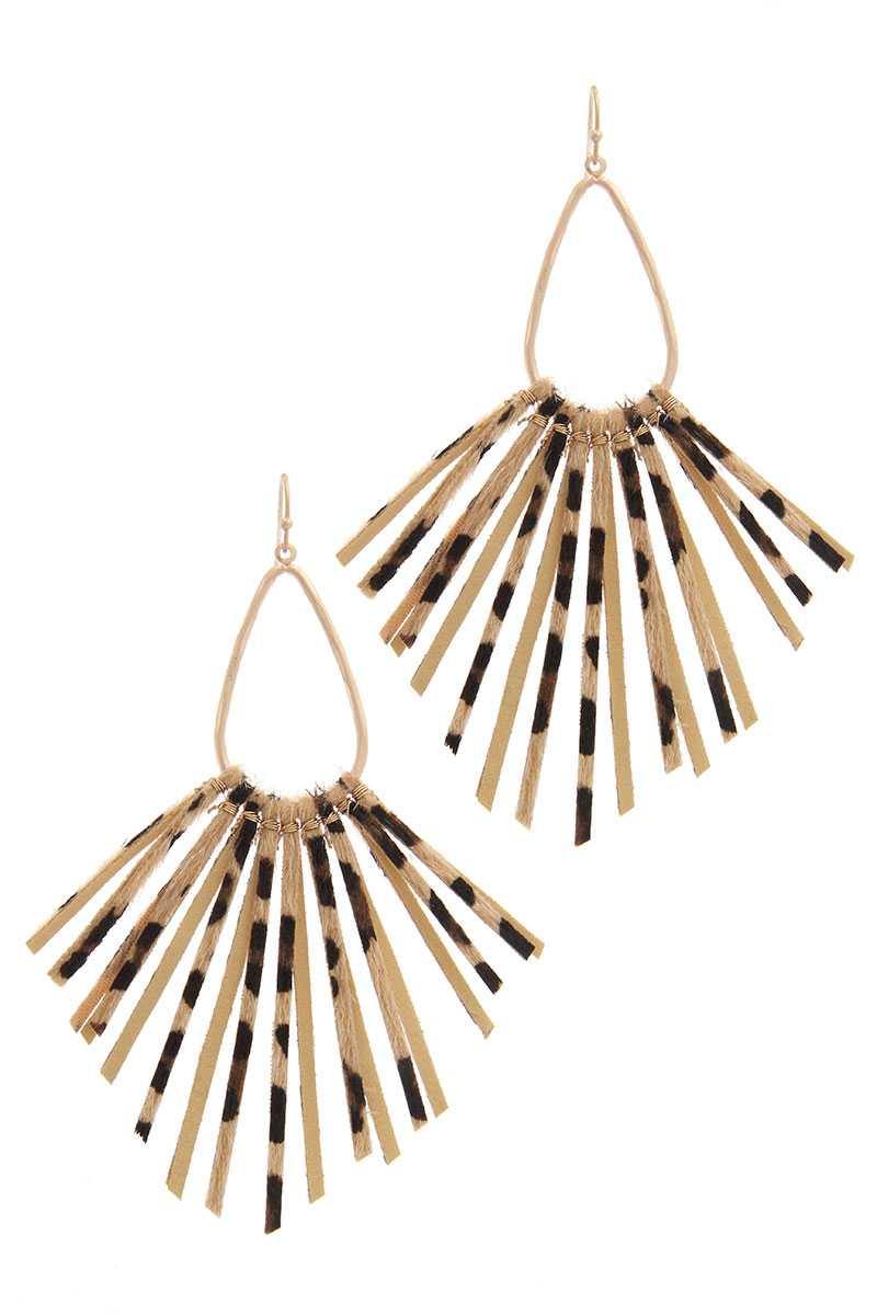 Animal Print Teardrop Shape Earring - Pearlara