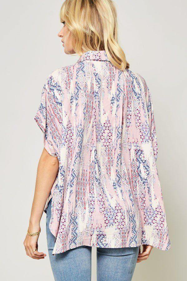 Ornately Patterned Woven Top - Pearlara