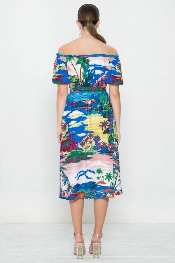 A Printed Woven Dress - Pearlara