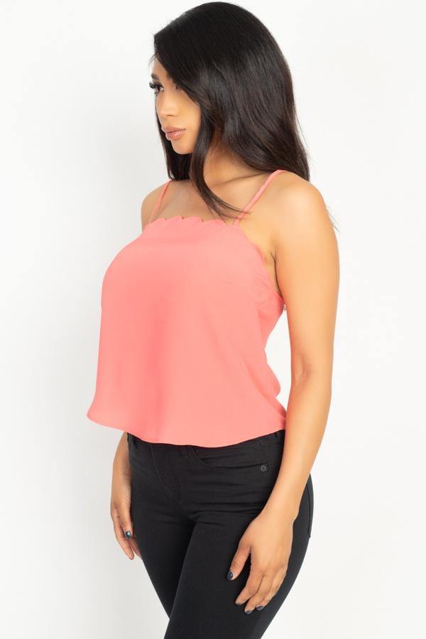 Scallop Opening Cami Top - Pearlara