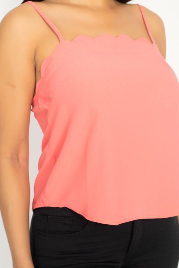 Scallop Opening Cami Top - Pearlara