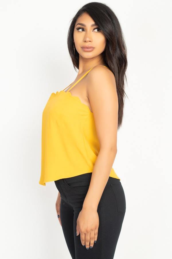 Scallop Opening Cami Top - Pearlara