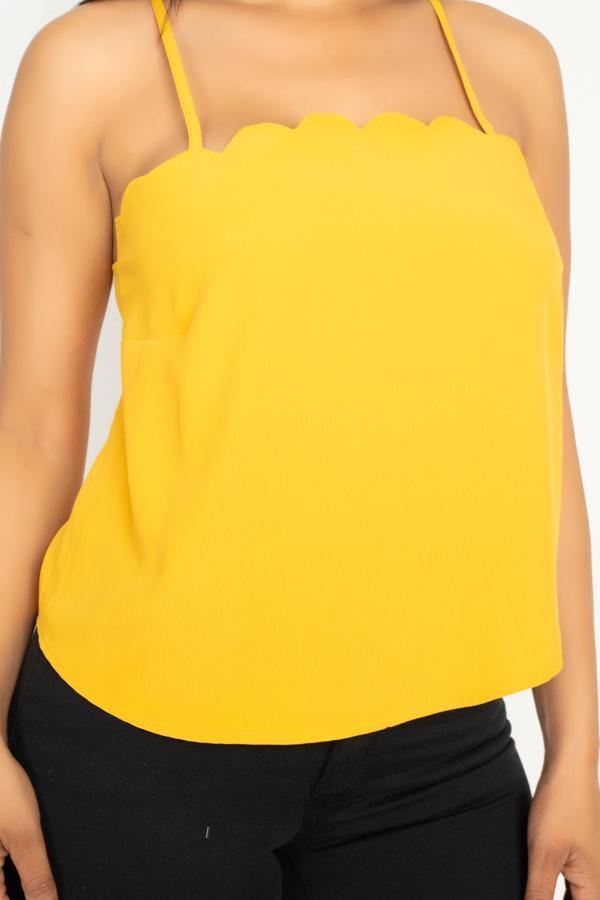 Scallop Opening Cami Top - Pearlara