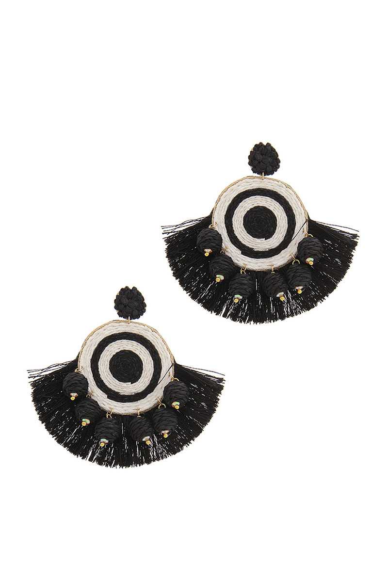 Fashion Fan Tassel Drop Earring