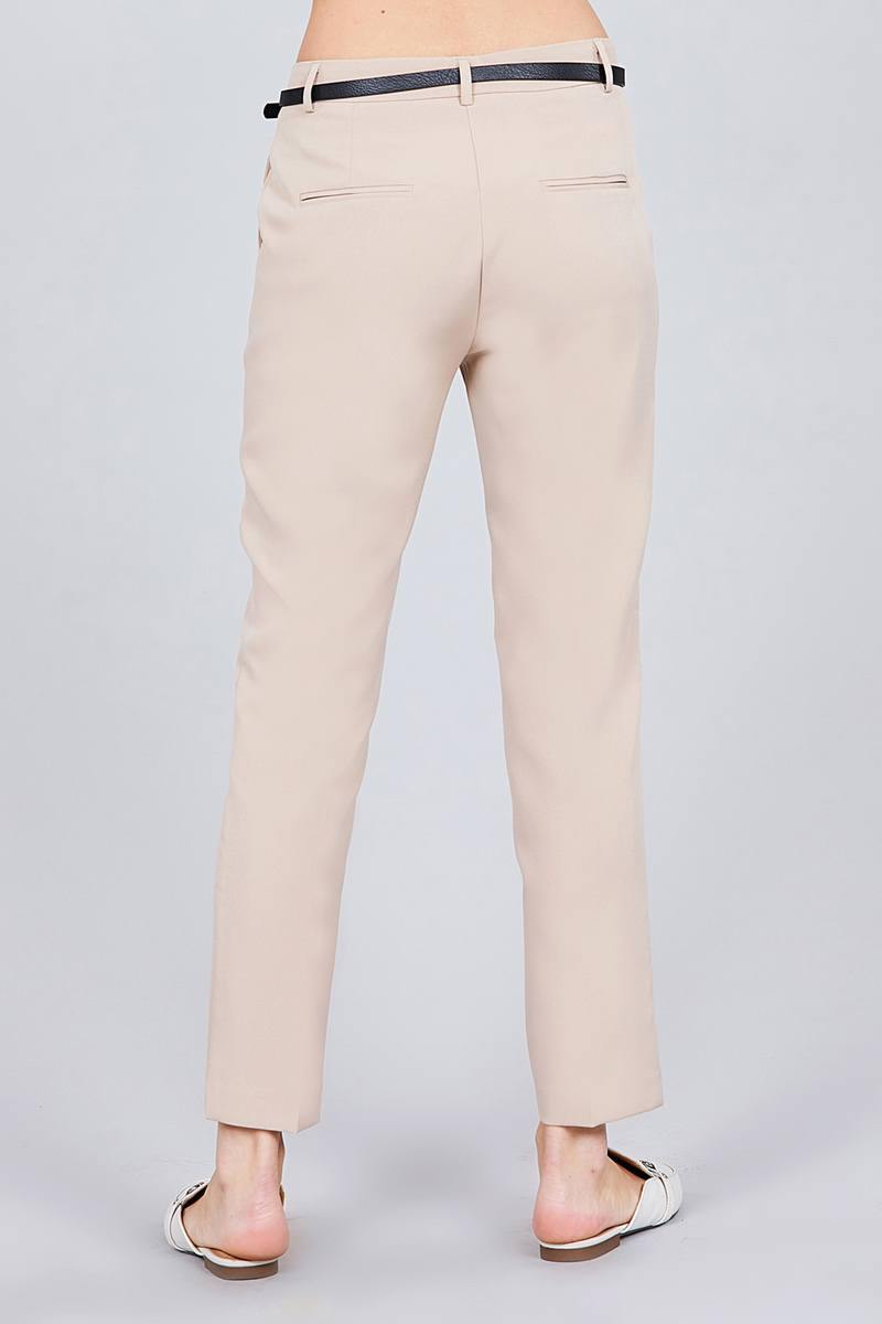 Classic Woven Pants W/belt - Pearlara