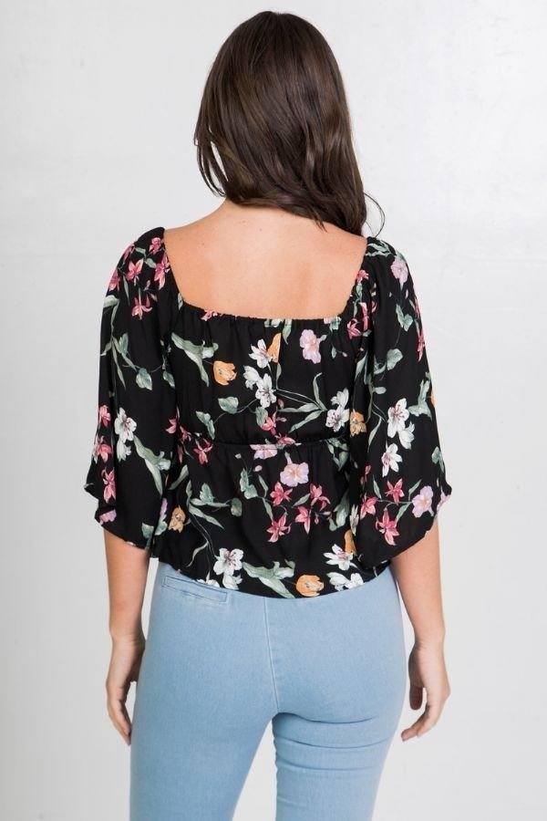 Floral Print Crop Top - Pearlara