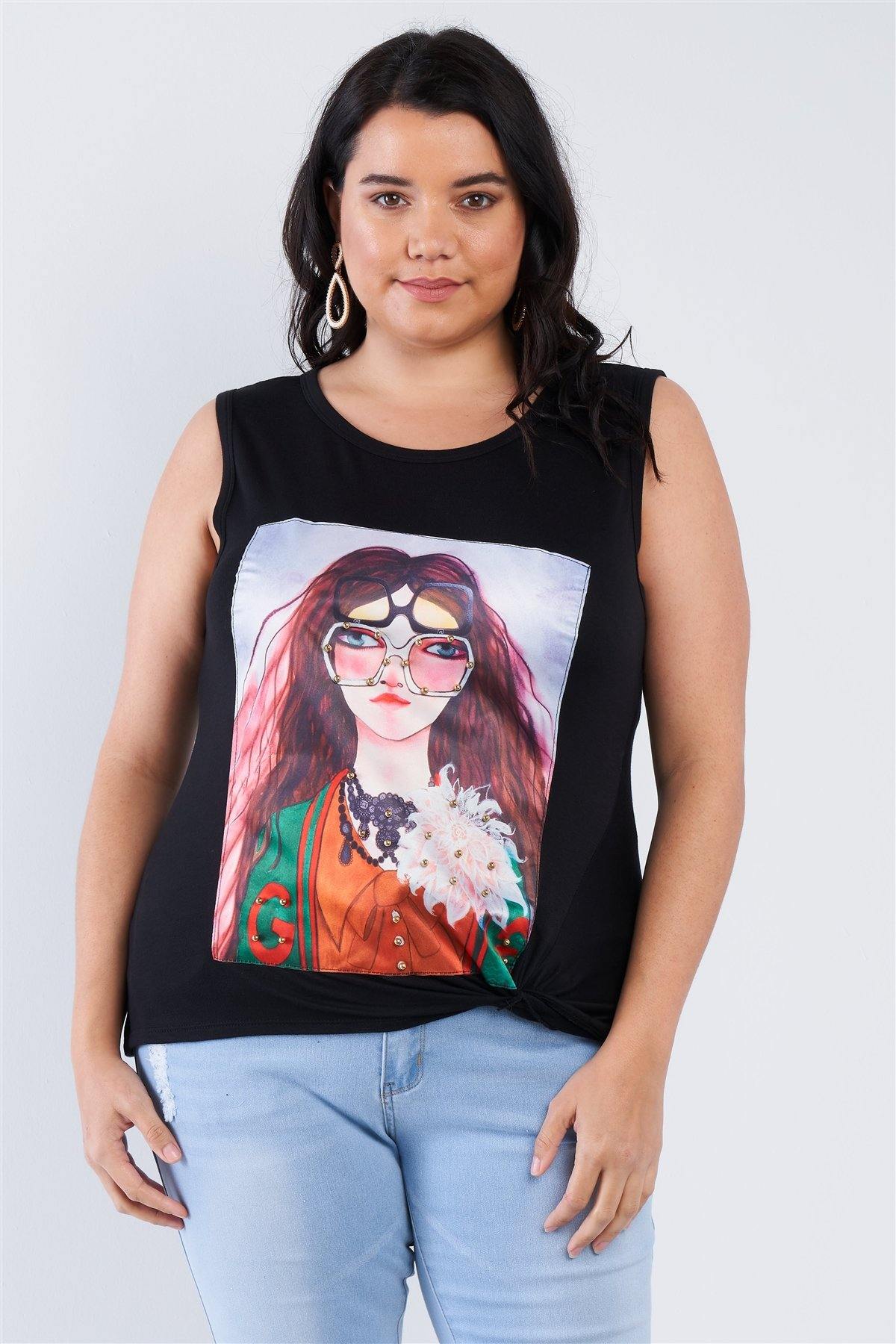 Plus Size Shady Girl Graphic Top - Pearlara