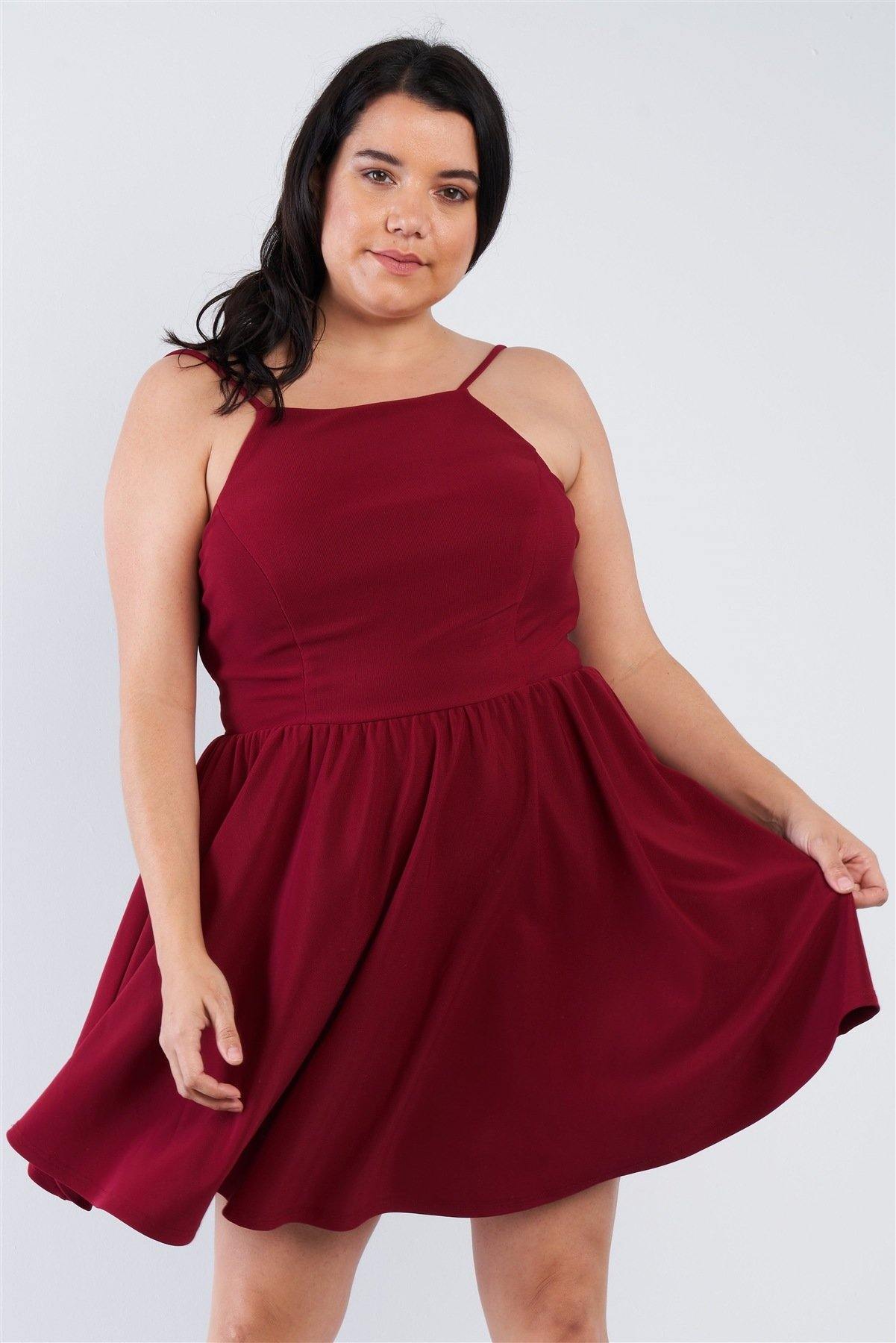 Plus Size Fit N Flare Mini Dress - Pearlara