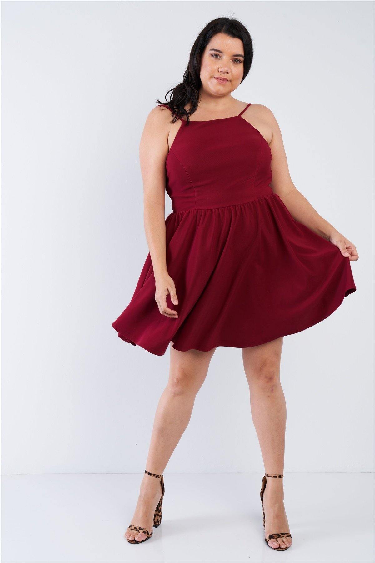 Plus Size Fit N Flare Mini Dress - Pearlara