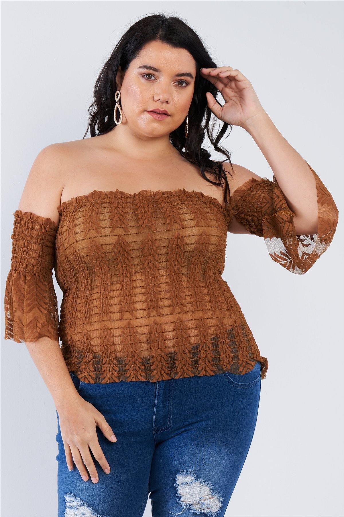 Off The Shoulder Plus Size Top - Pearlara