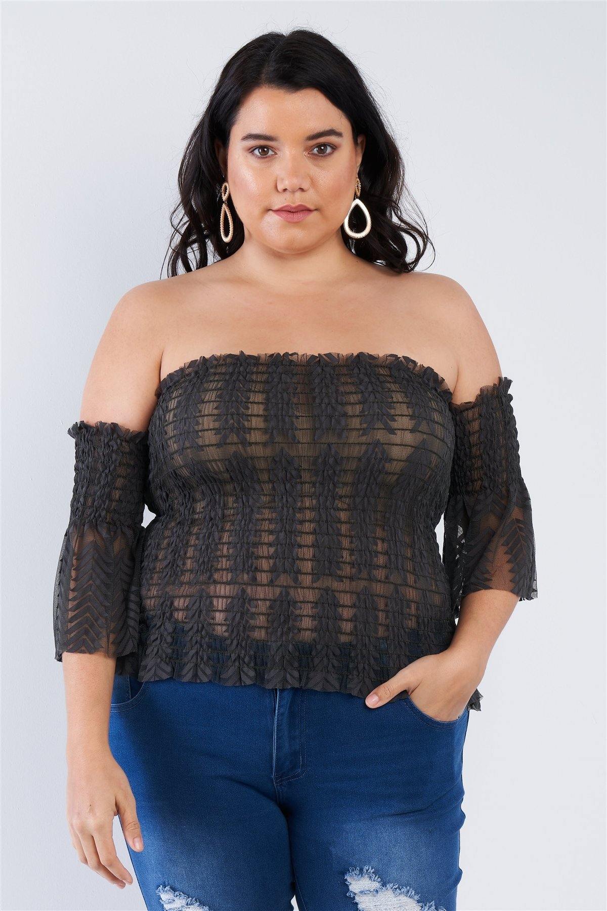 Off The Shoulder Plus Size Top - Pearlara