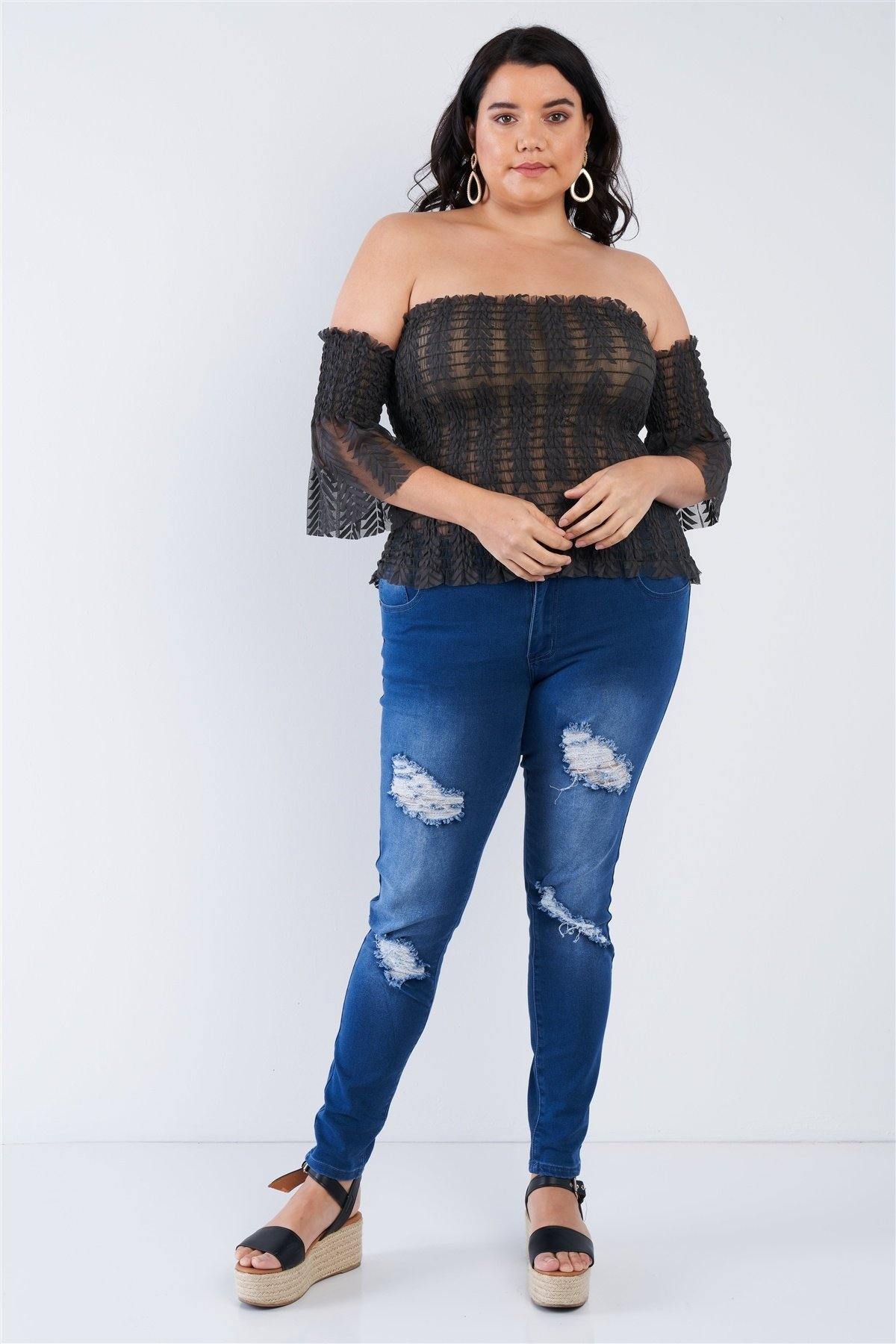 Off The Shoulder Plus Size Top - Pearlara