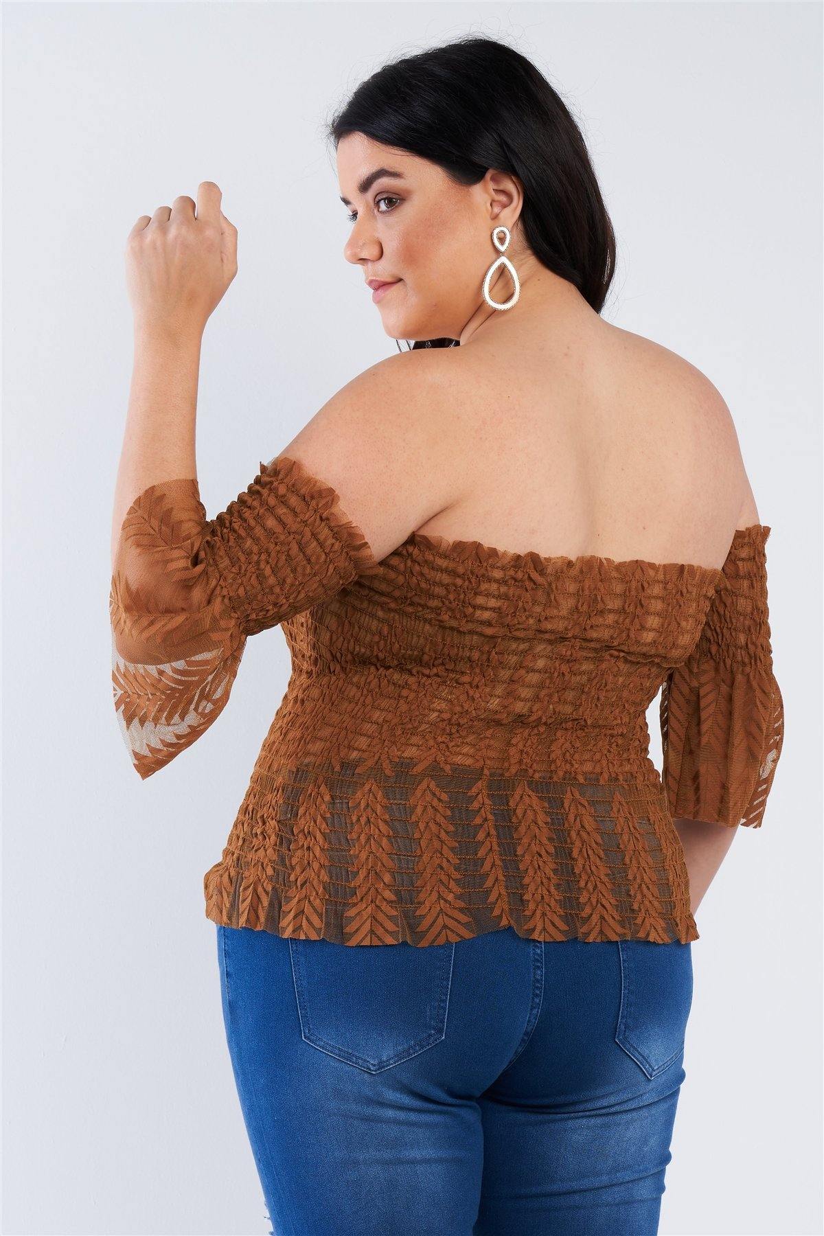 Off The Shoulder Plus Size Top - Pearlara