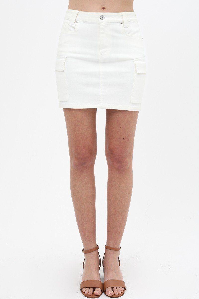 Cargo Cotton Span Mini Skirt - Pearlara