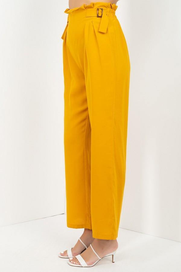 High Waist Paperbag Wide Pants - Pearlara