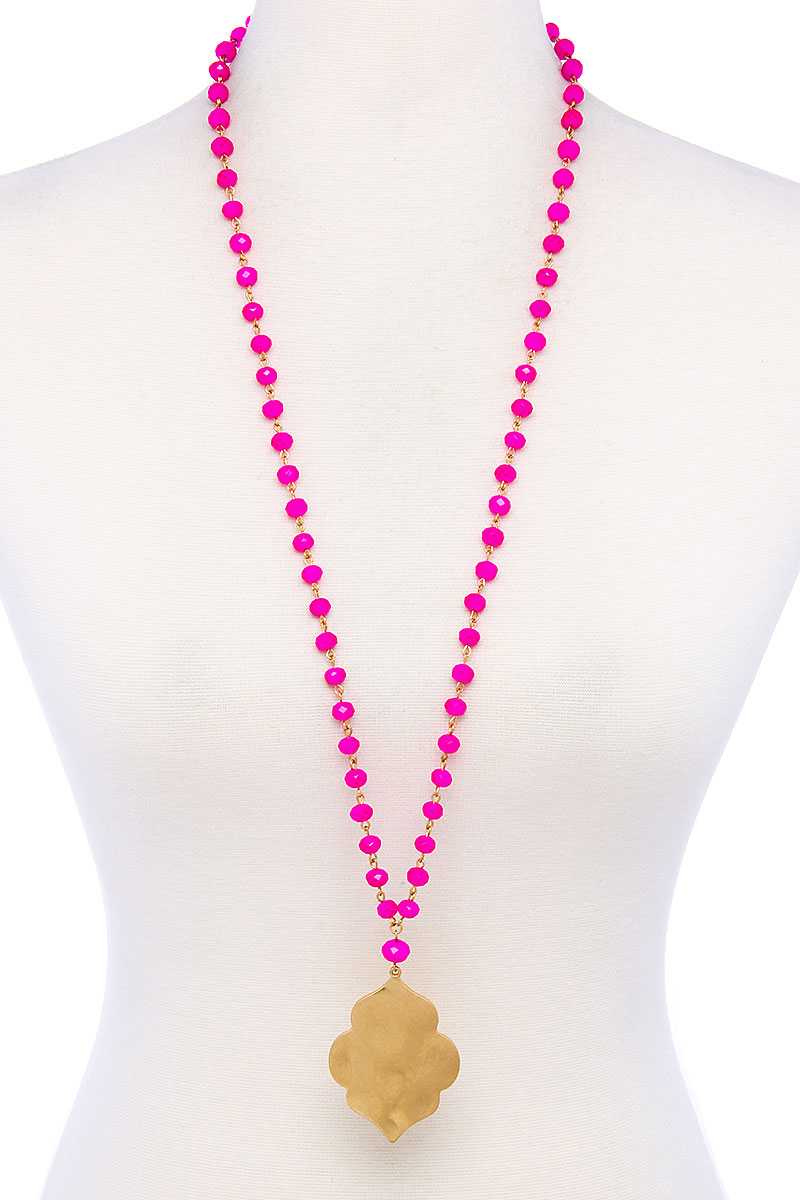 Designer Multi Bead Pendant Necklace