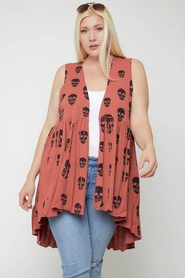 Sleeveless Cardigan Featuring A Long Flattering Silhouette - Pearlara