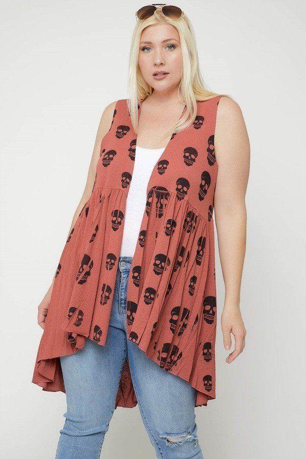 Sleeveless Cardigan Featuring A Long Flattering Silhouette - Pearlara