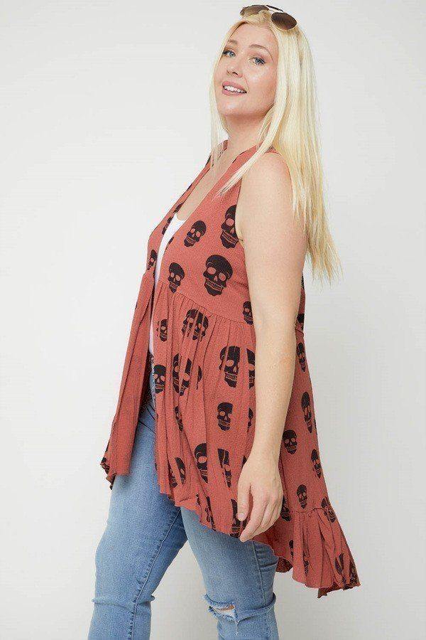 Sleeveless Cardigan Featuring A Long Flattering Silhouette - Pearlara