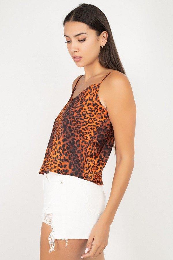 Leopard Print Cami Cropped Top - Pearlara