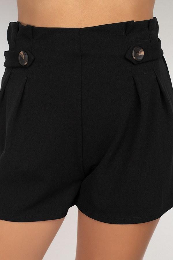 Button Tab High Rise Paperbag Shorts - Pearlara