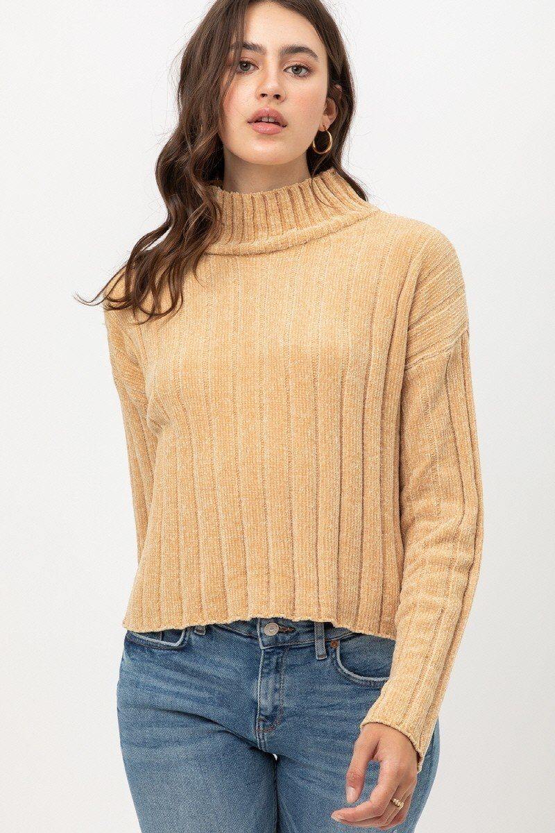 Mini Velvet Chenille Crop Sweater - Pearlara