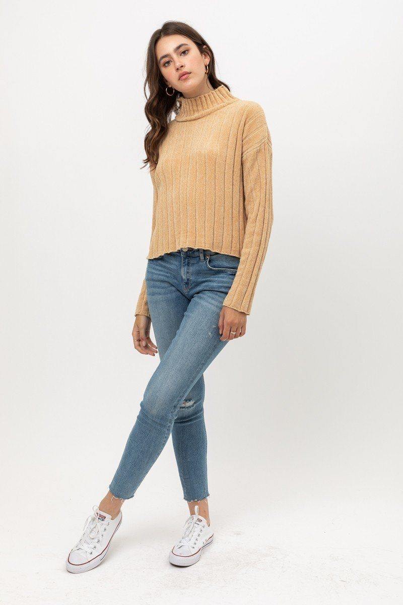 Mini Velvet Chenille Crop Sweater - Pearlara