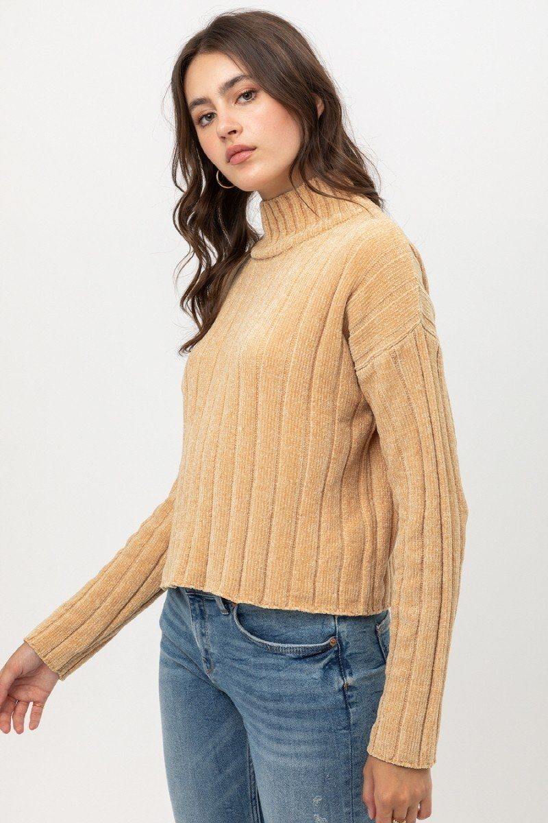 Mini Velvet Chenille Crop Sweater - Pearlara