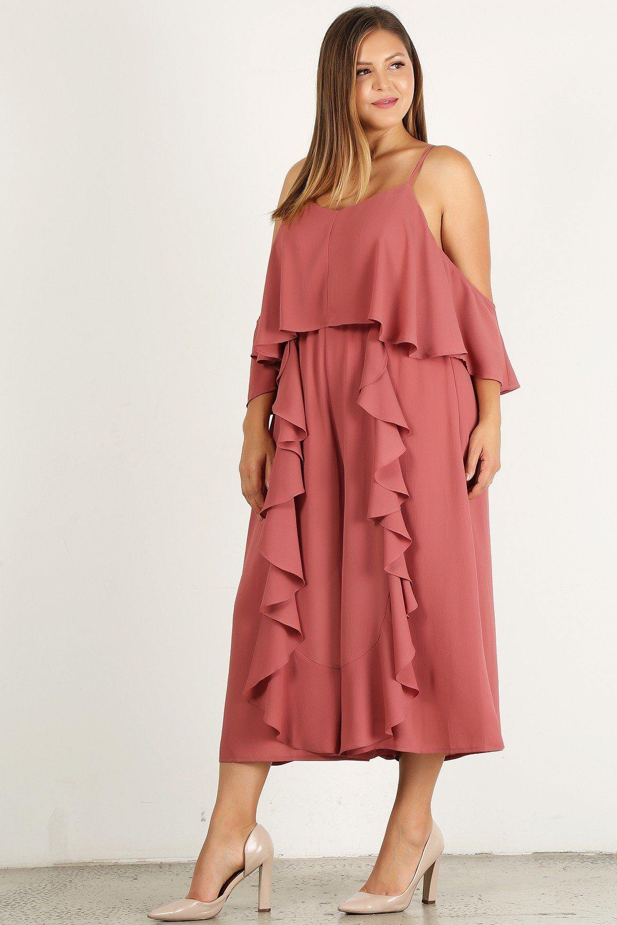 Plus Size Solid Wide Leg Jumpsuit - Pearlara