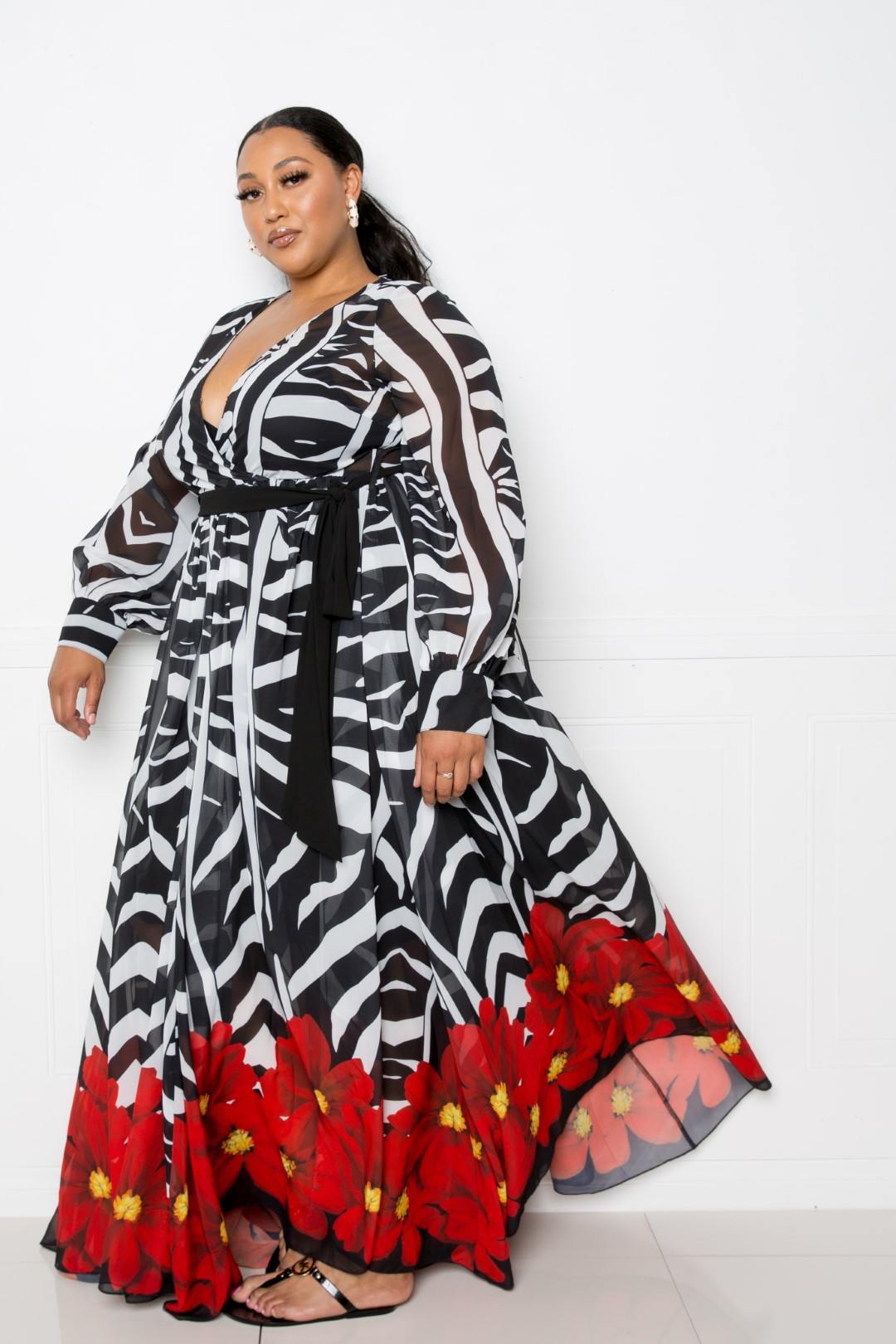 Zebra Printed Maxi Dress - Pearlara