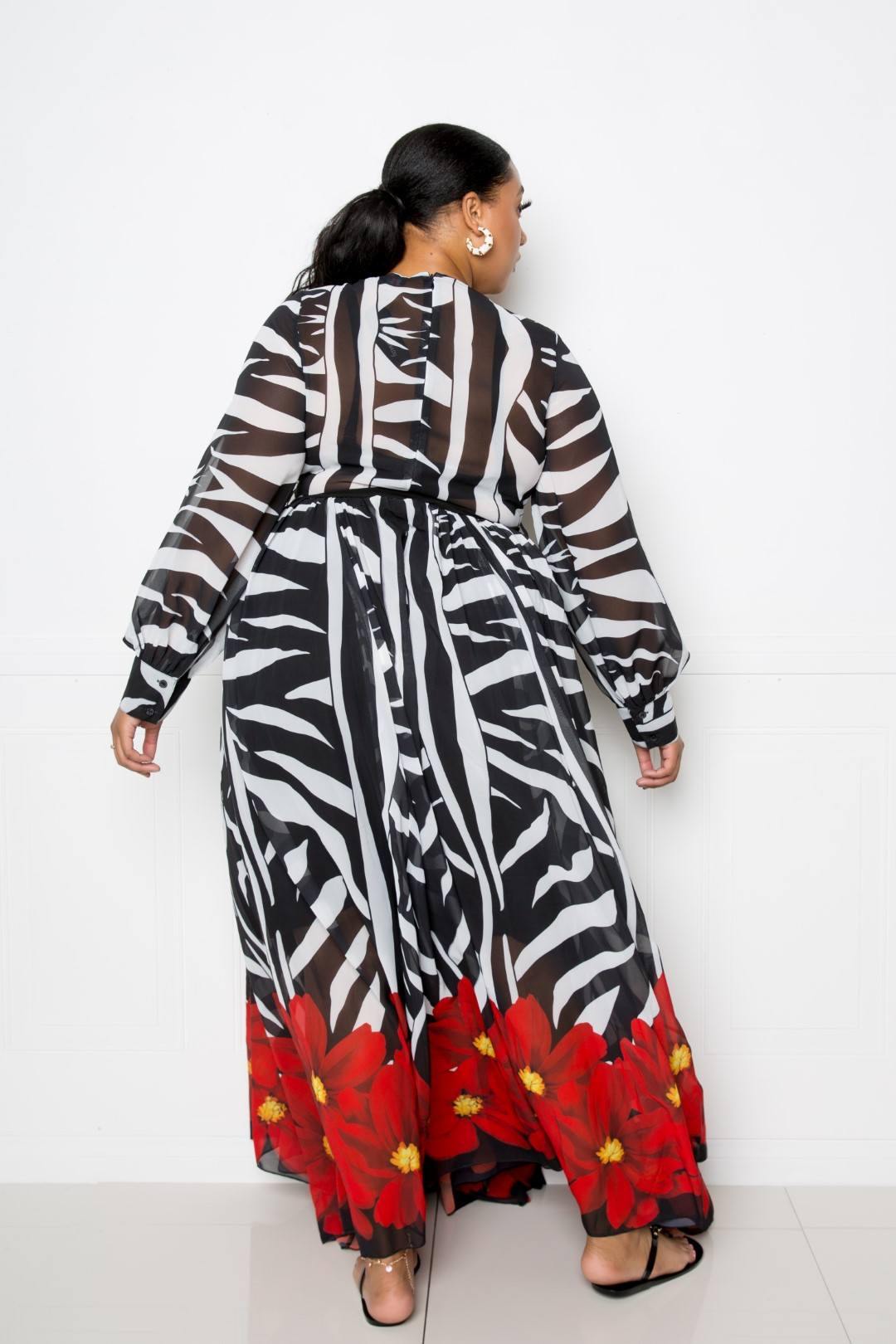 Zebra Printed Maxi Dress - Pearlara