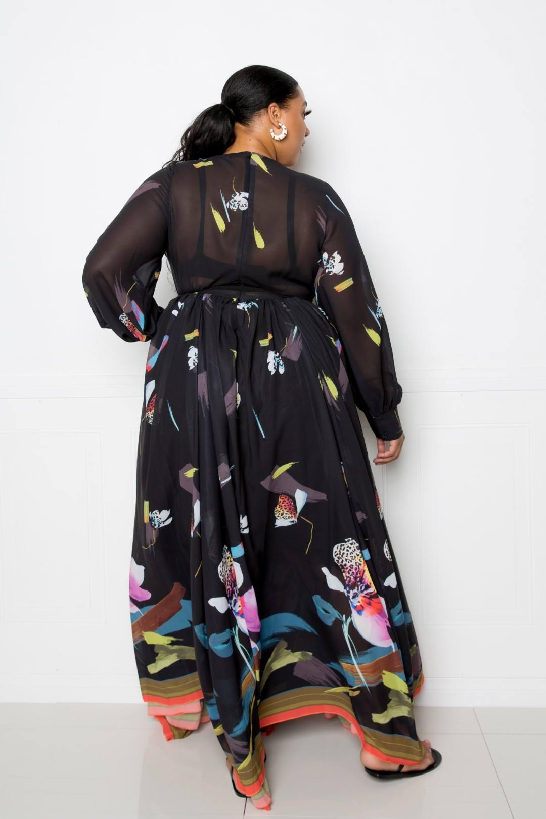 Tropical Print Maxi Dress - Pearlara