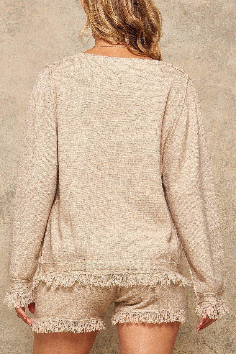 A Solid Knit Sweater - Pearlara