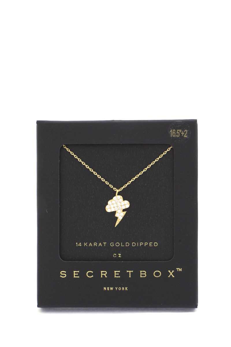 Secret Box Lighting Bolt Charm Necklace