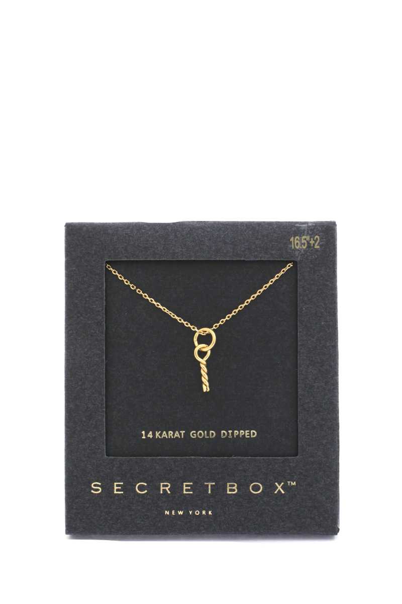 Secret Box Twisted Knot Charm Necklace