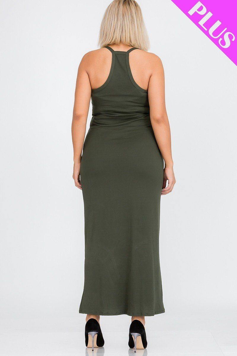 Plus Size Racer Back Maxi Dress - Pearlara