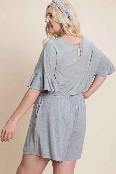 Plus Size Solid Rayon Modal Mini Romper - Pearlara