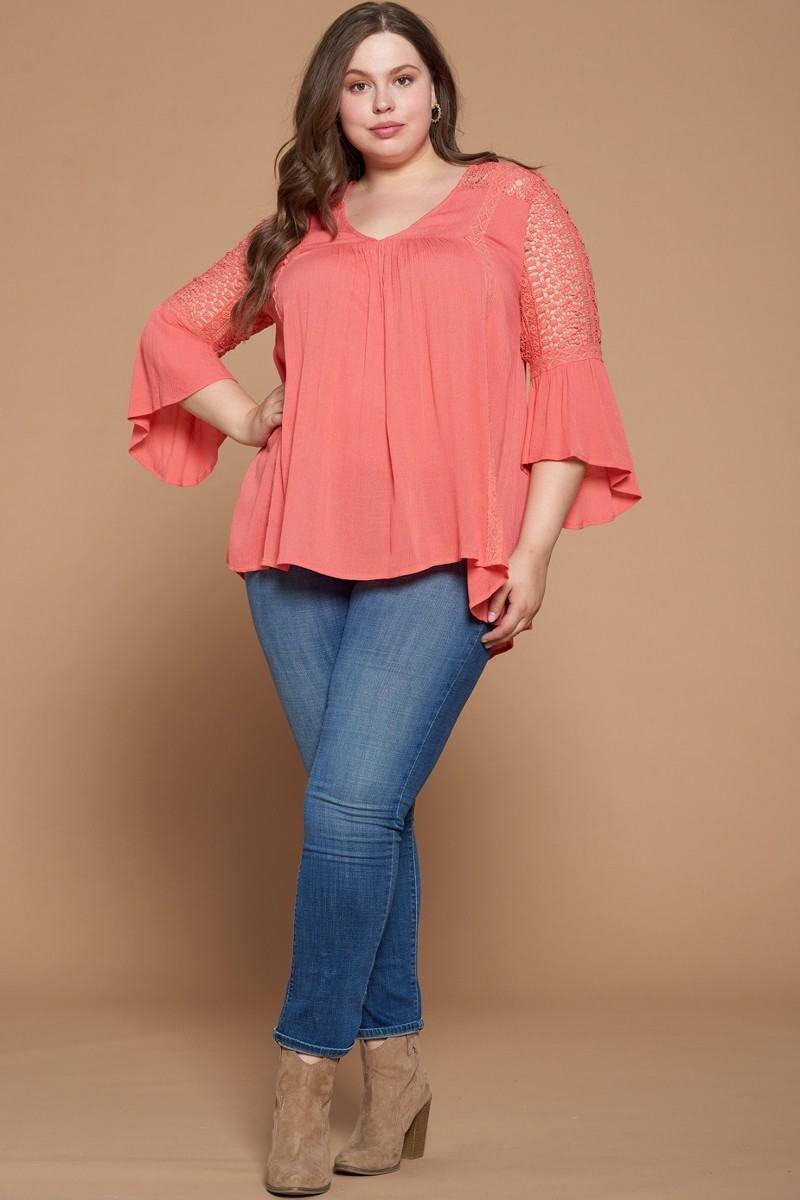 Solid Woven Babydoll Blouse - Pearlara