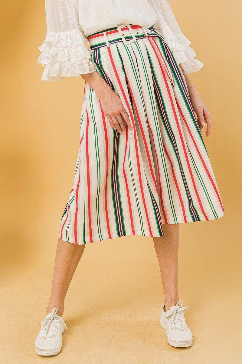 A Woven Midi Skirt - Pearlara
