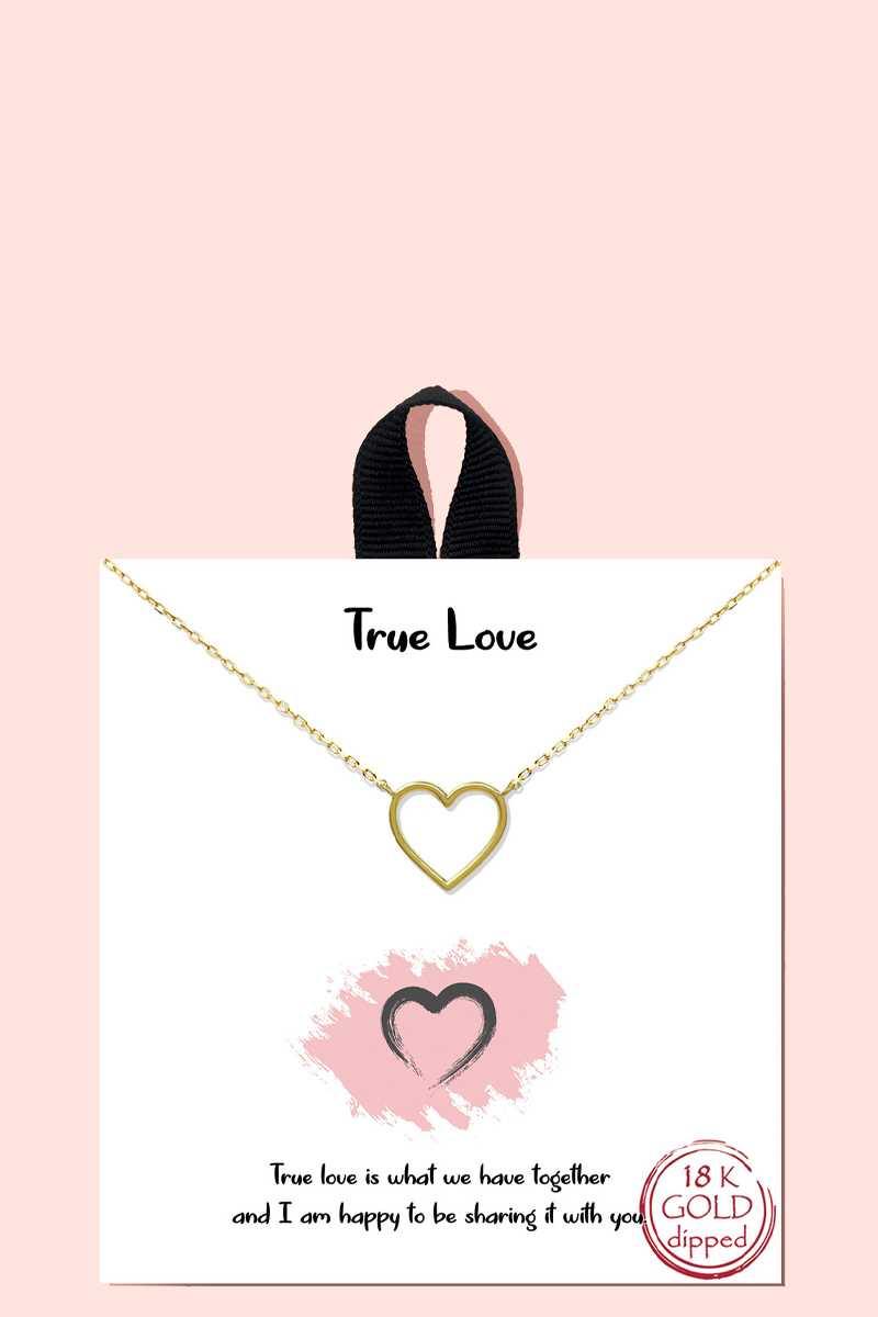 18k Gold Rhodium Dipped True Love Pendant Necklace - Pearlara