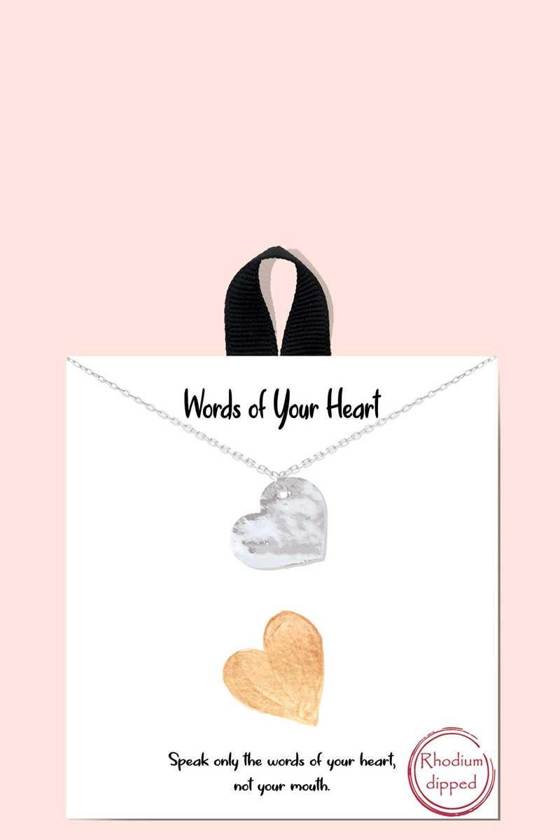 18k Gold Rhodium Dipped Words Of Your Heart Necklace - Pearlara