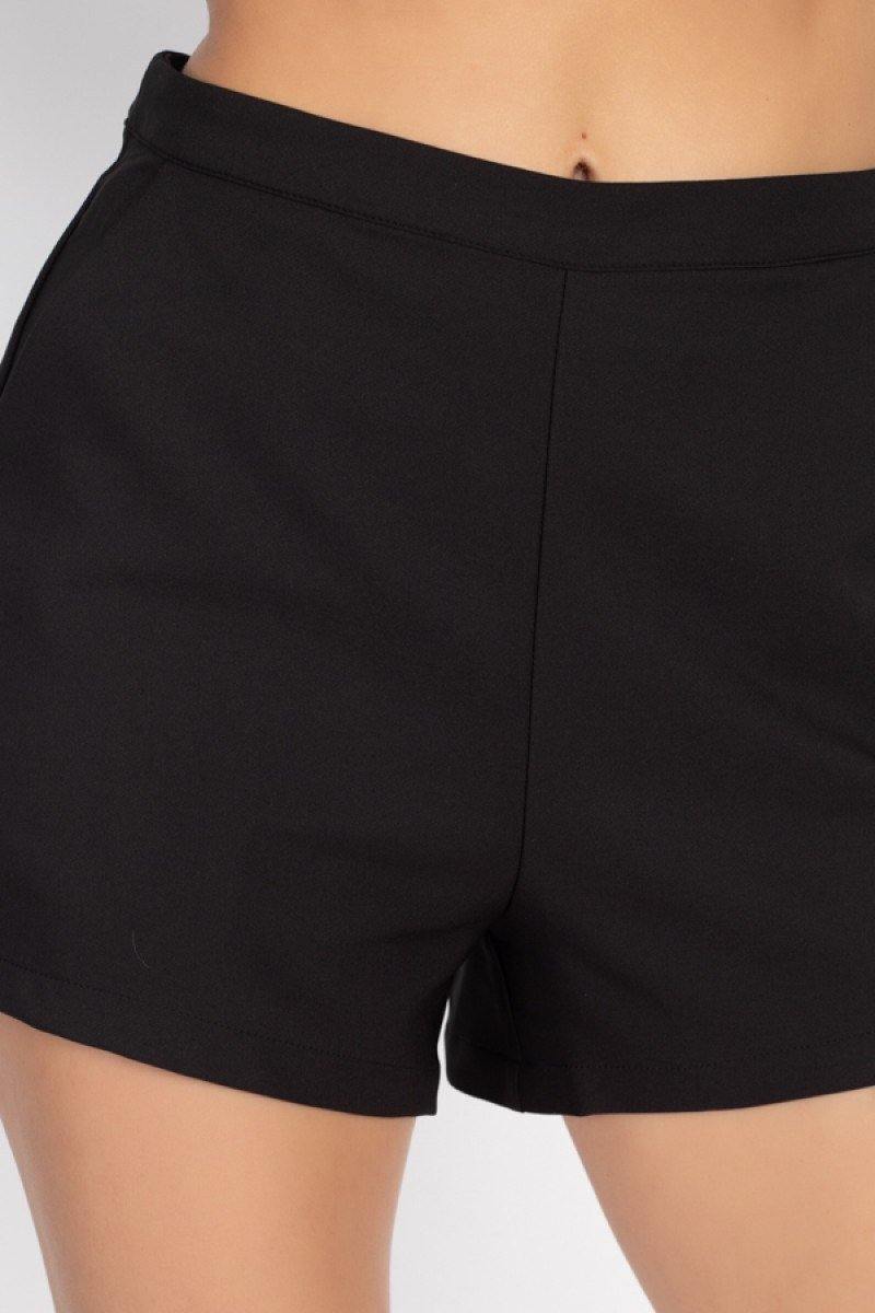 Back Zip-up Mini Shorts - Pearlara