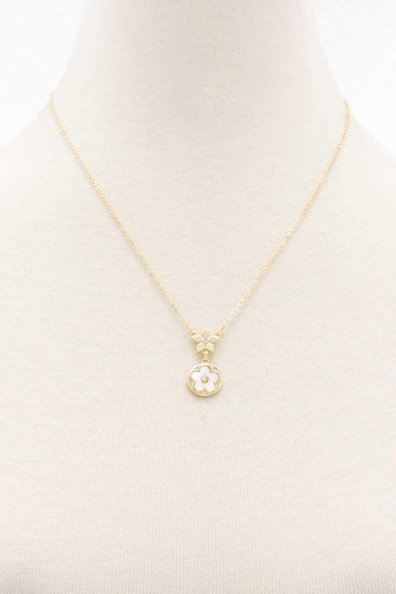 Double Flower Necklce - Pearlara