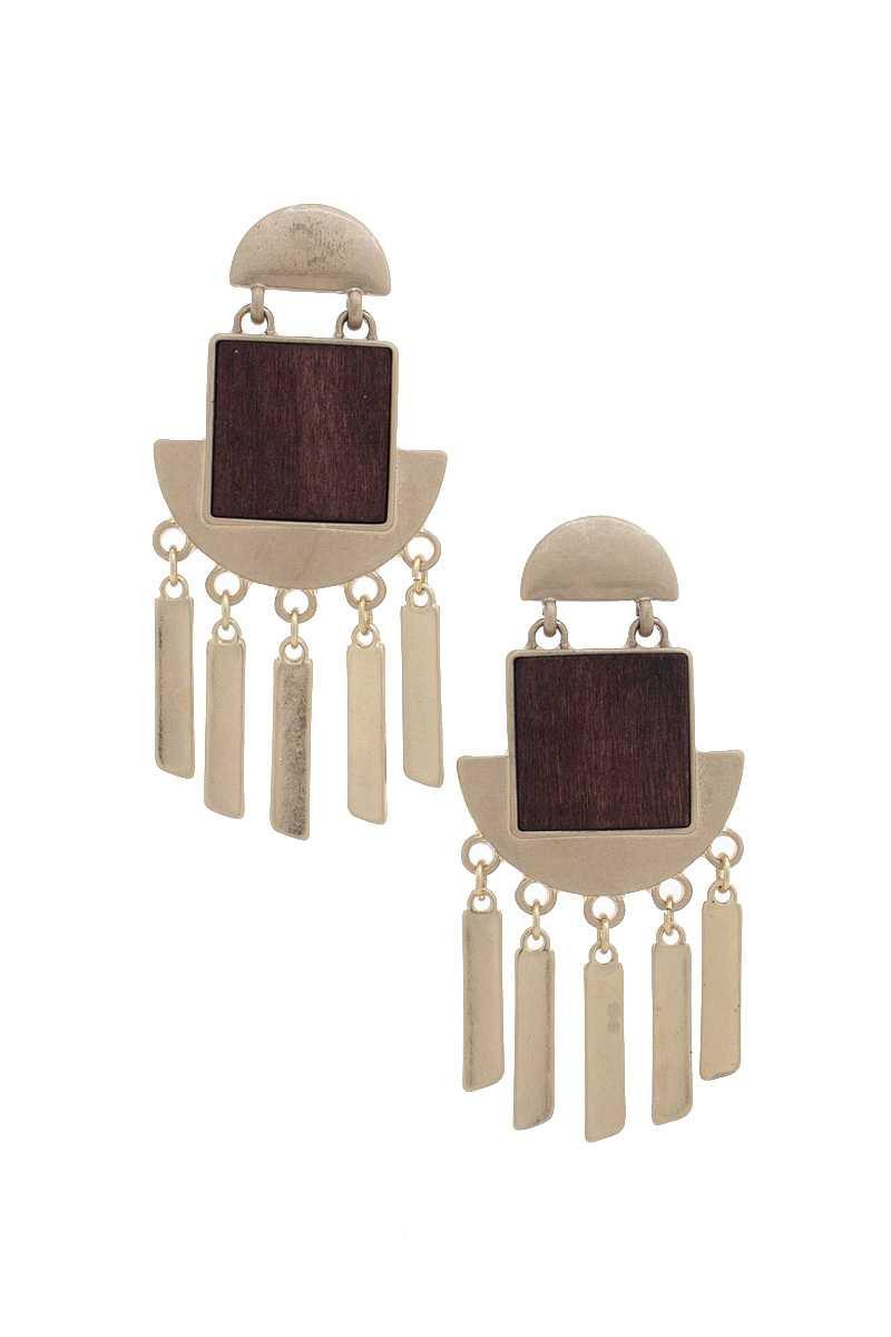 Metal Dangle Post Earring - Pearlara