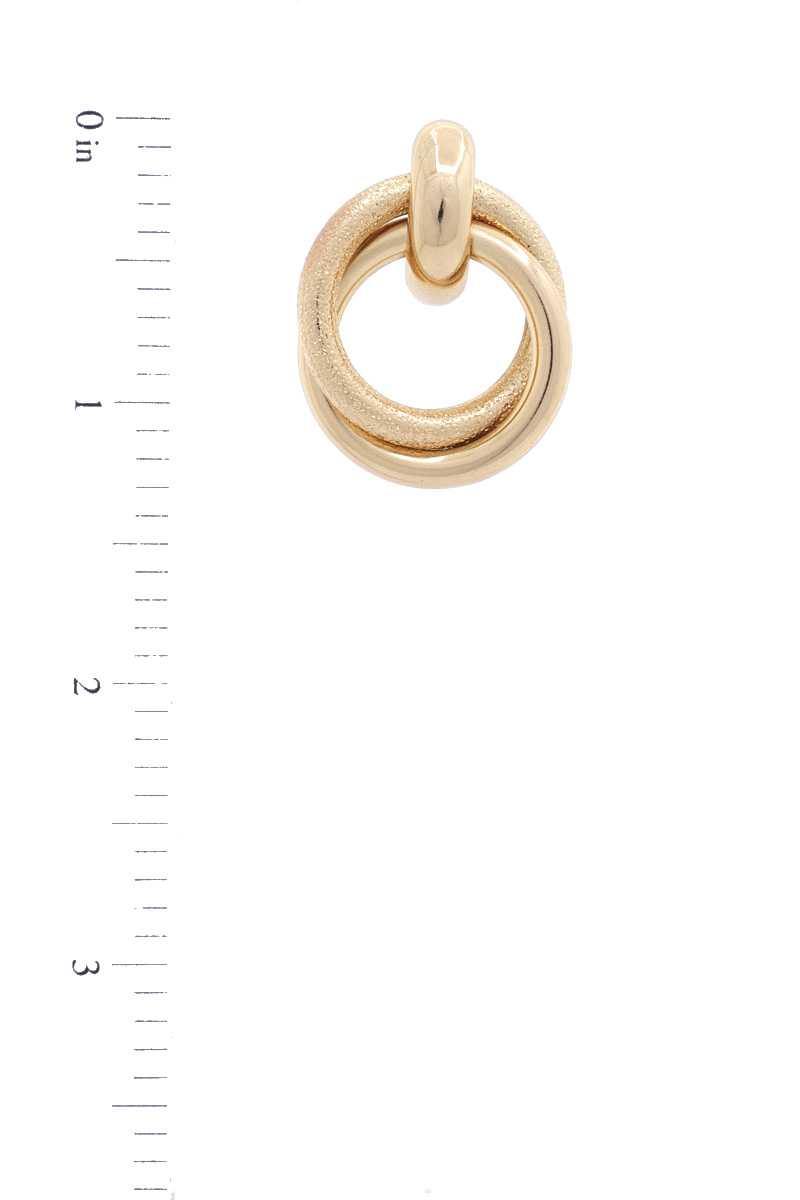 Double Circle Link Metal Earring - Pearlara