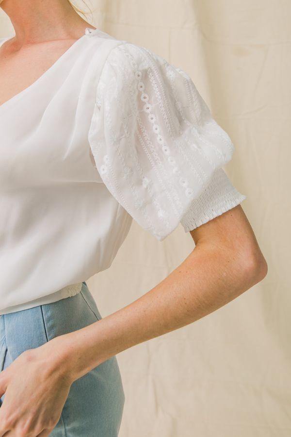 A Solid Woven Top - Pearlara